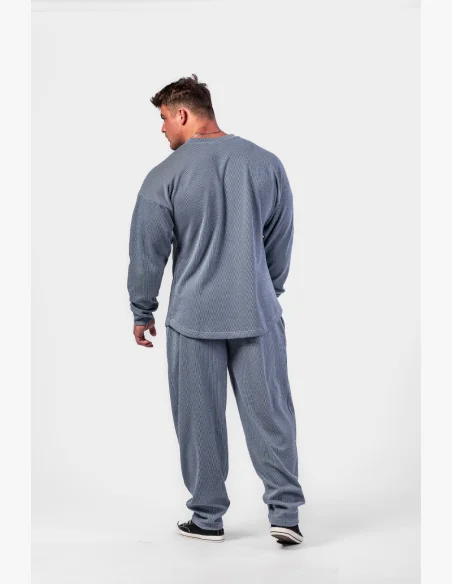 NEBBIA • NEBBIA Felpa oversize senza cappuccio SIGNATURE blu • Nebshop.cz