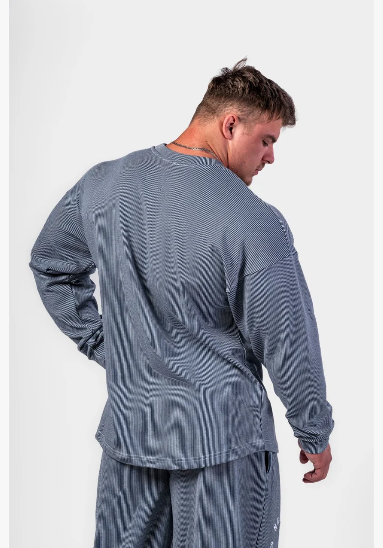 NEBBIA • NEBBIA Felpa oversize senza cappuccio SIGNATURE blu • Nebshop.cz