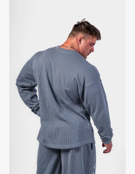 NEBBIA • NEBBIA Felpa oversize senza cappuccio SIGNATURE blu • Nebshop.cz
