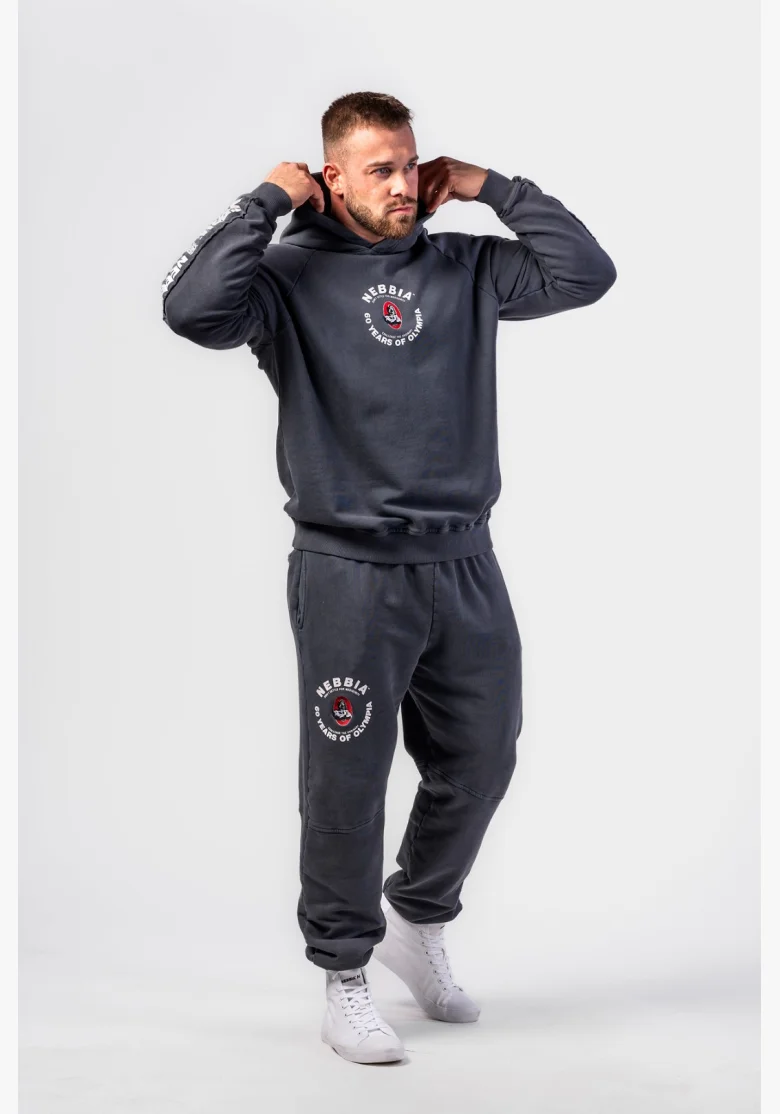 NEBBIA • NEBBIA Felpa con cappuccio HERITAGE nera • Nebshop.cz