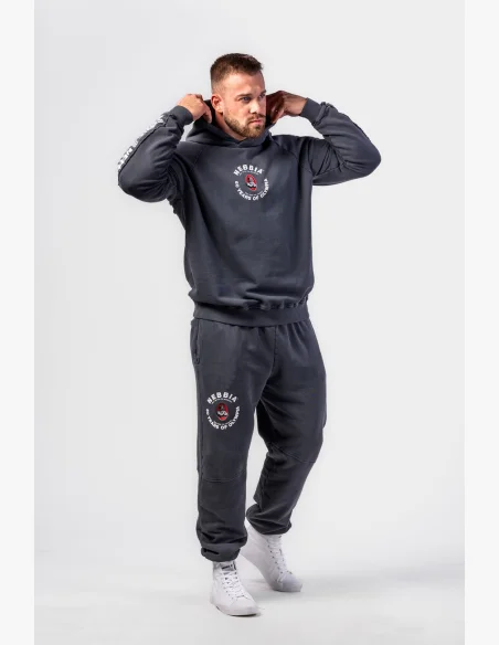 NEBBIA • NEBBIA Felpa con cappuccio HERITAGE nera • Nebshop.cz