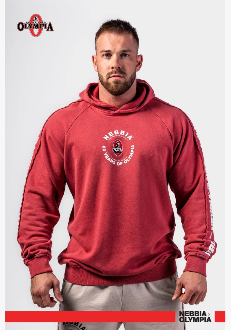 NEBBIA • NEBBIA Felpa con cappuccio HERITAGE rossa • Nebshop.it