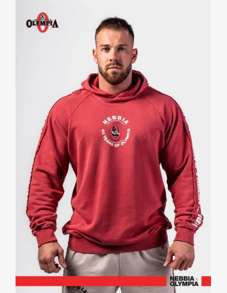 NEBBIA • NEBBIA Felpa con cappuccio HERITAGE rossa • Nebshop.it