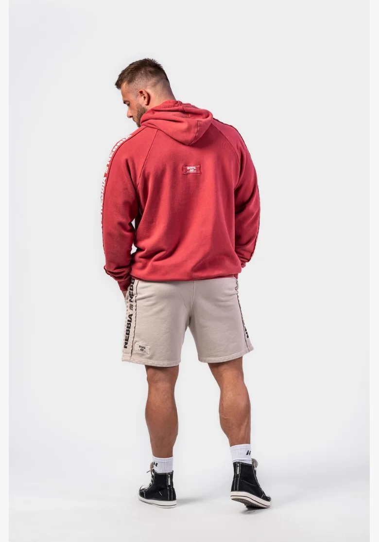 NEBBIA • NEBBIA Felpa con cappuccio HERITAGE rossa • Nebshop.it