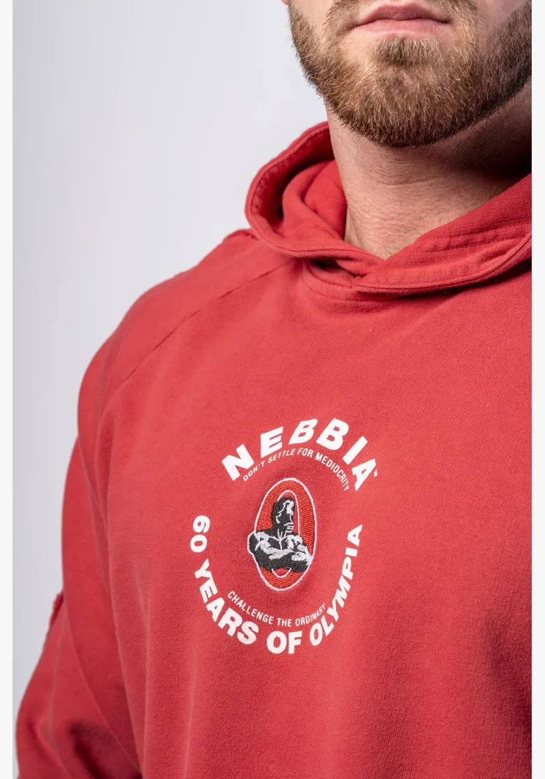 NEBBIA • NEBBIA Felpa con cappuccio HERITAGE rossa • Nebshop.it