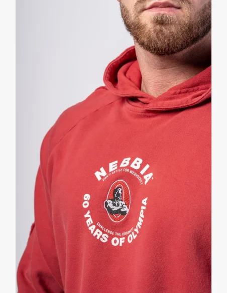 NEBBIA • NEBBIA Felpa con cappuccio HERITAGE rossa • Nebshop.it