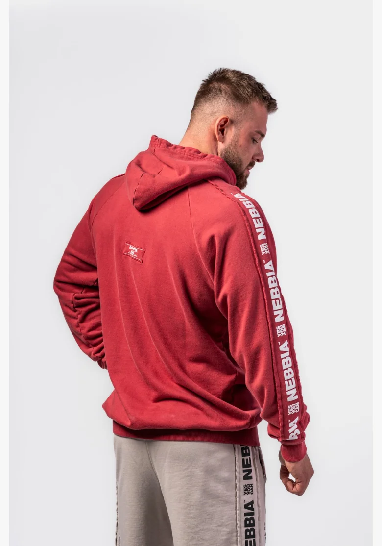 NEBBIA • NEBBIA Felpa con cappuccio HERITAGE rossa • Nebshop.it