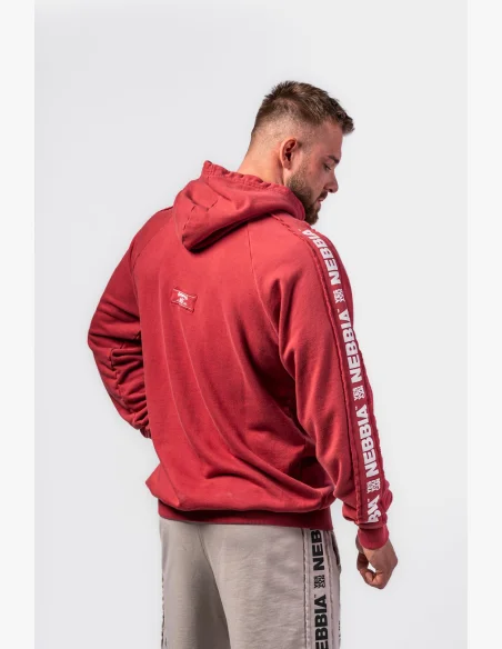 NEBBIA • NEBBIA Felpa con cappuccio HERITAGE rossa • Nebshop.it