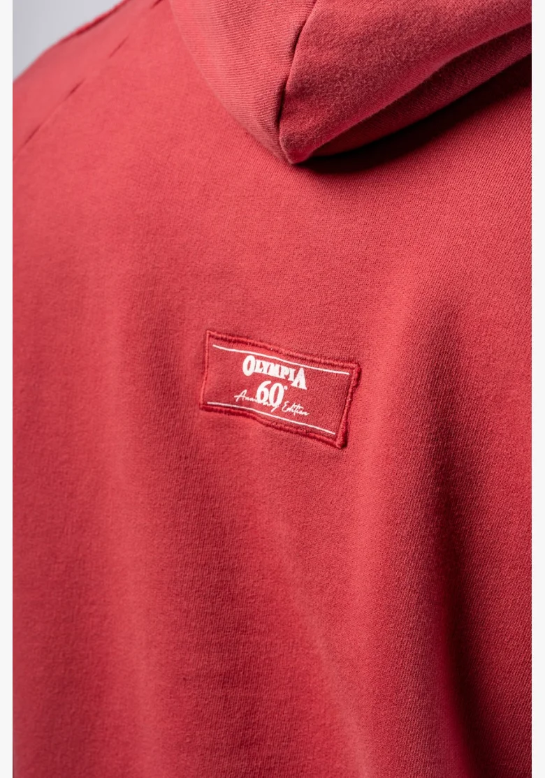 NEBBIA • NEBBIA Felpa con cappuccio HERITAGE rossa • Nebshop.it