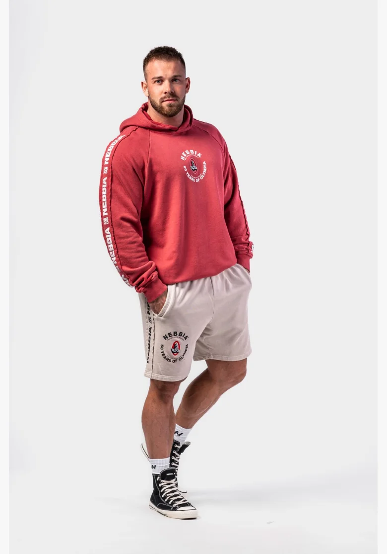 NEBBIA • NEBBIA Felpa con cappuccio HERITAGE rossa • Nebshop.it