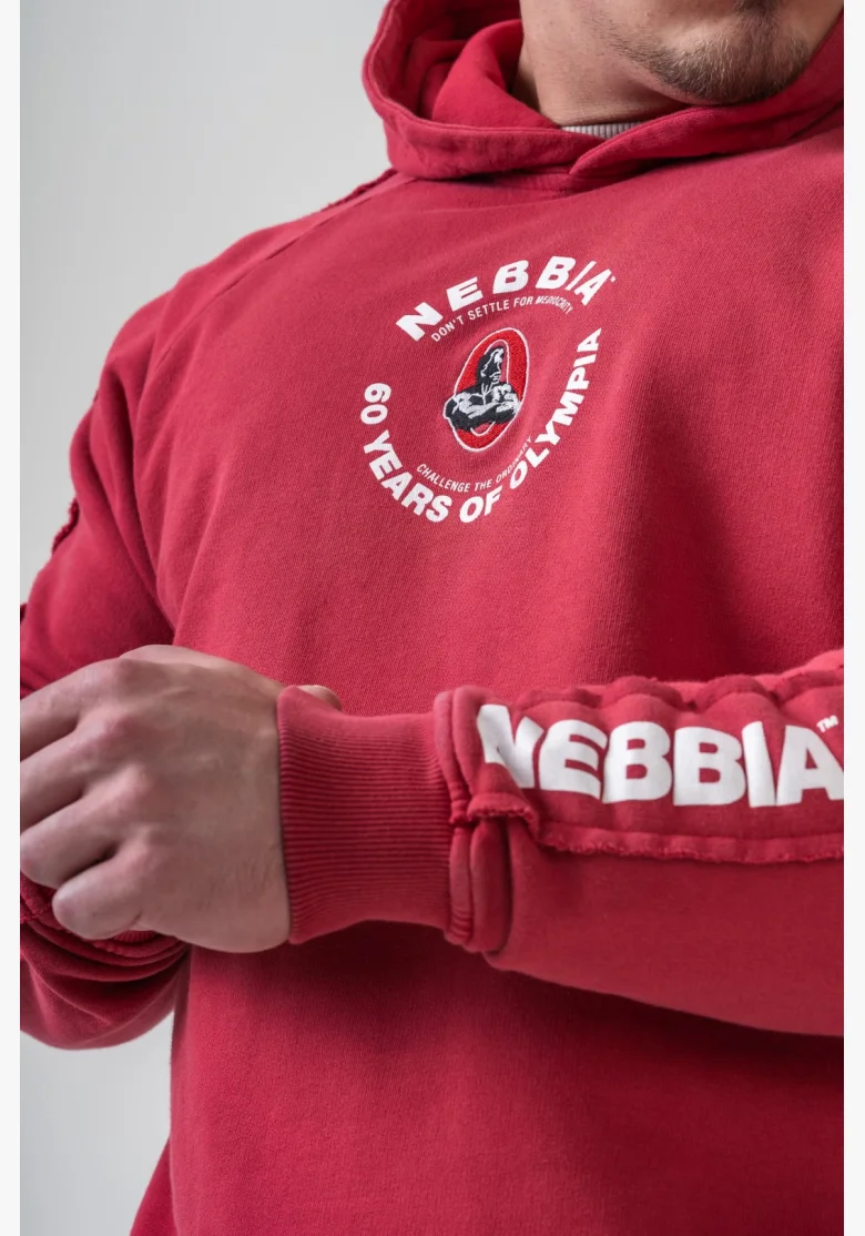 NEBBIA • NEBBIA Felpa con cappuccio HERITAGE rossa • Nebshop.it