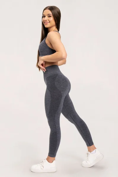 Gym Glamour Leggings senza cuciture senza effetto push-up Grigio Scuro • Nebshop.it 2