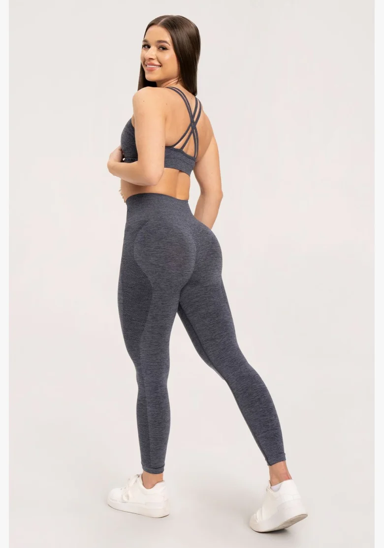 Gym Glamour Leggings senza cuciture senza effetto push-up Grigio Scuro • Nebshop.it