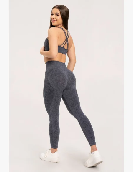 Gym Glamour Leggings senza cuciture senza effetto push-up Grigio Scuro • Nebshop.it