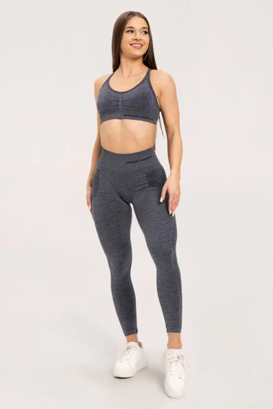 Gym Glamour Leggings senza cuciture senza effetto push-up Grigio Scuro • Nebshop.it