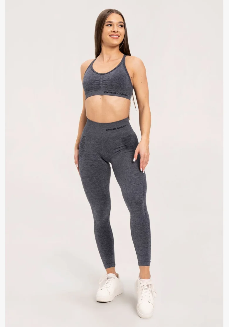 Gym Glamour Leggings senza cuciture senza effetto push-up Grigio Scuro • Nebshop.it