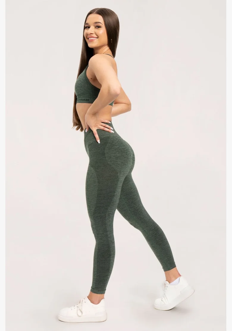 Gym Glamour Leggings senza cuciture senza effetto push-up Green • Nebshop.cz