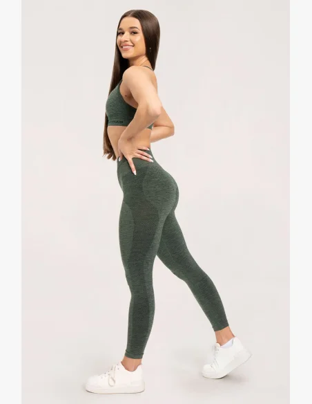 Gym Glamour Leggings senza cuciture senza effetto push-up Green • Nebshop.cz