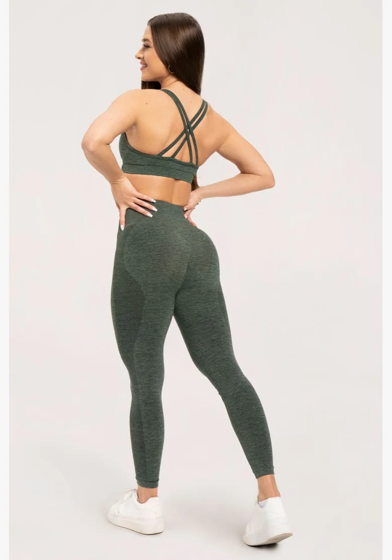 Gym Glamour Leggings senza cuciture senza effetto push-up Green • Nebshop.cz