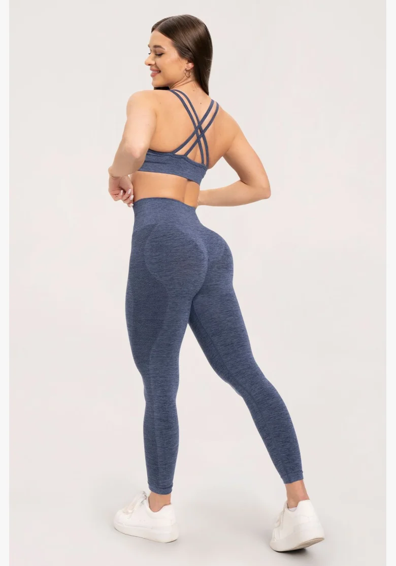 Gym Glamour Leggings senza cuciture senza effetto push-up Blu Scuro • Nebshop.cz