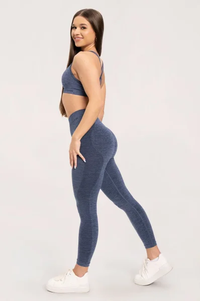 Gym Glamour Leggings senza cuciture senza effetto push-up Blu Scuro • Nebshop.cz