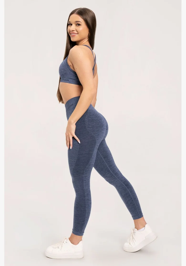 Gym Glamour Leggings senza cuciture senza effetto push-up Blu Scuro • Nebshop.cz