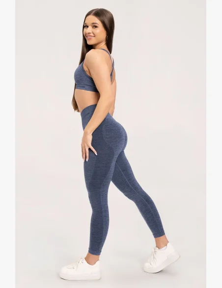 Gym Glamour Leggings senza cuciture senza effetto push-up Blu Scuro • Nebshop.cz