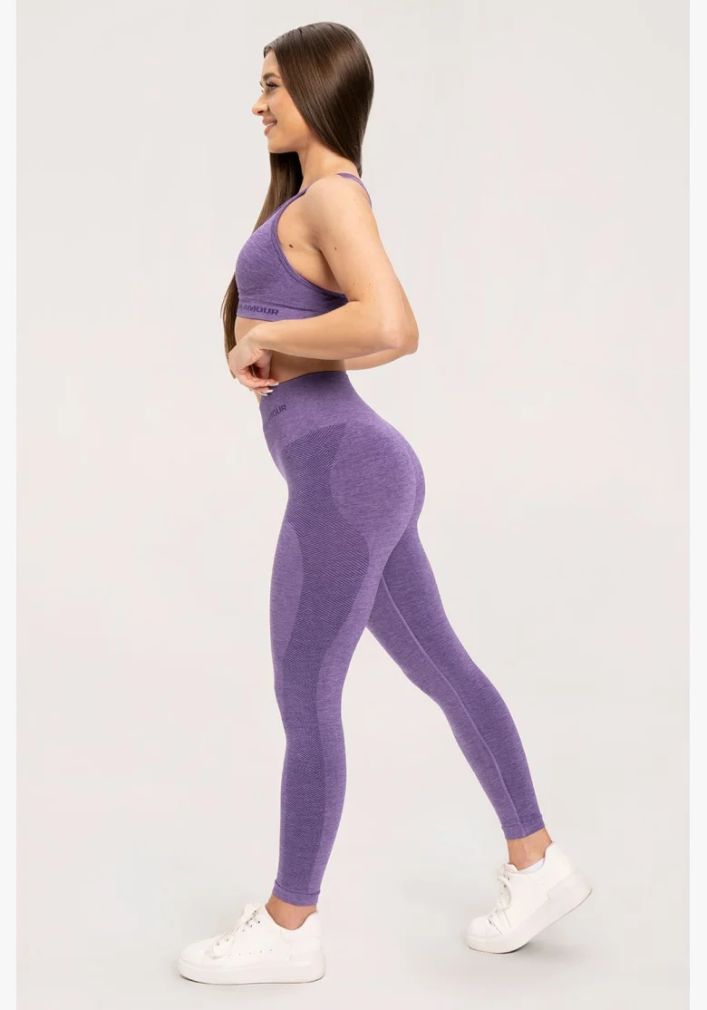 Gym Glamour Leggings senza cuciture senza effetto push-up Violet • Nebshop.cz