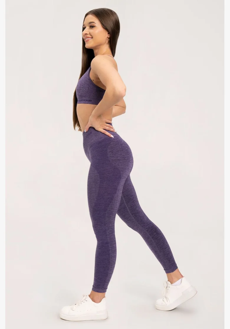 Gym Glamour Leggings senza cuciture senza effetto push-up Plum • Nebshop.cz