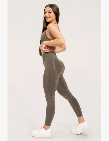 Gym Glamour Leggings seamless deep push up Espresso • Nebshop.cz