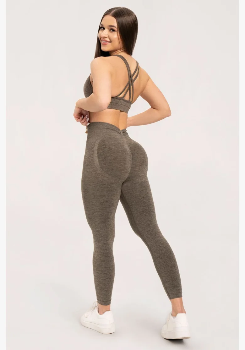 Gym Glamour Leggings seamless deep push up Espresso • Nebshop.cz