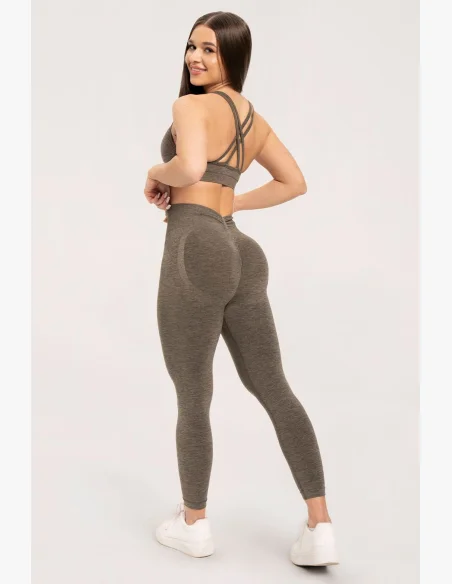 Gym Glamour Leggings seamless deep push up Espresso • Nebshop.cz