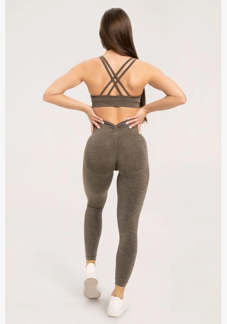 Gym Glamour Leggings seamless deep push up Espresso • Nebshop.cz