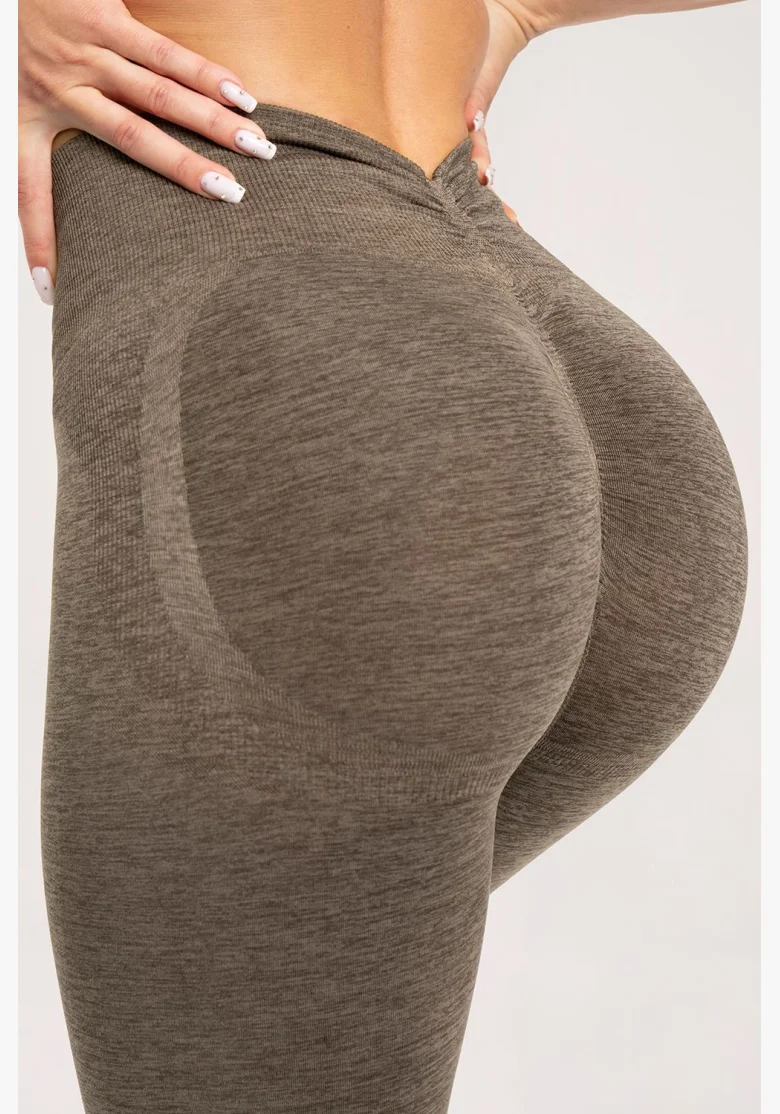 Gym Glamour Leggings seamless deep push up Espresso • Nebshop.cz