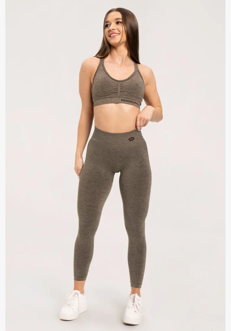 Gym Glamour Leggings seamless deep push up Espresso • Nebshop.cz