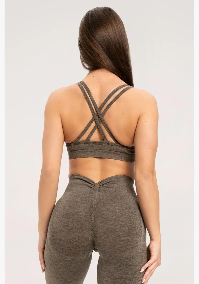 Gym Glamour Leggings seamless deep push up Espresso • Nebshop.cz