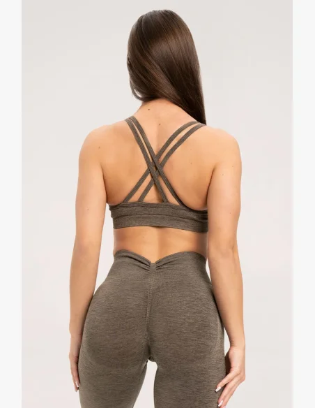 Gym Glamour Leggings seamless deep push up Espresso • Nebshop.cz
