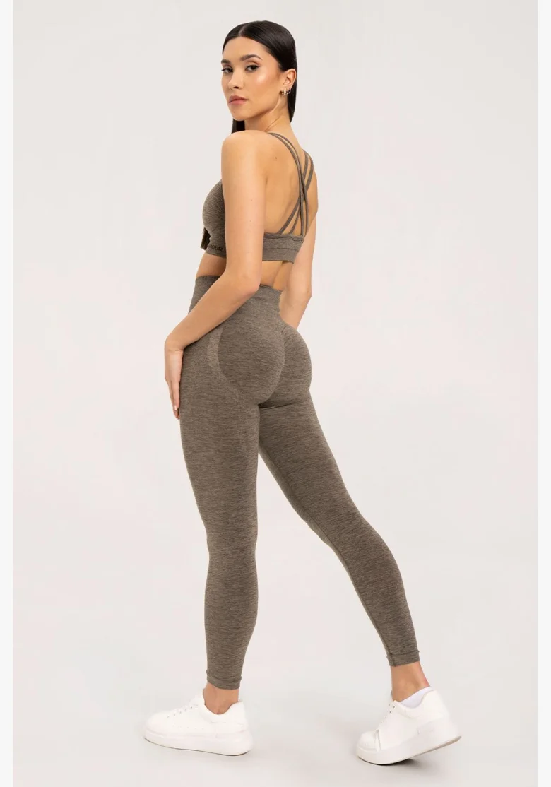 Gym Glamour Leggings seamless push up dark espresso • Nebshop.it