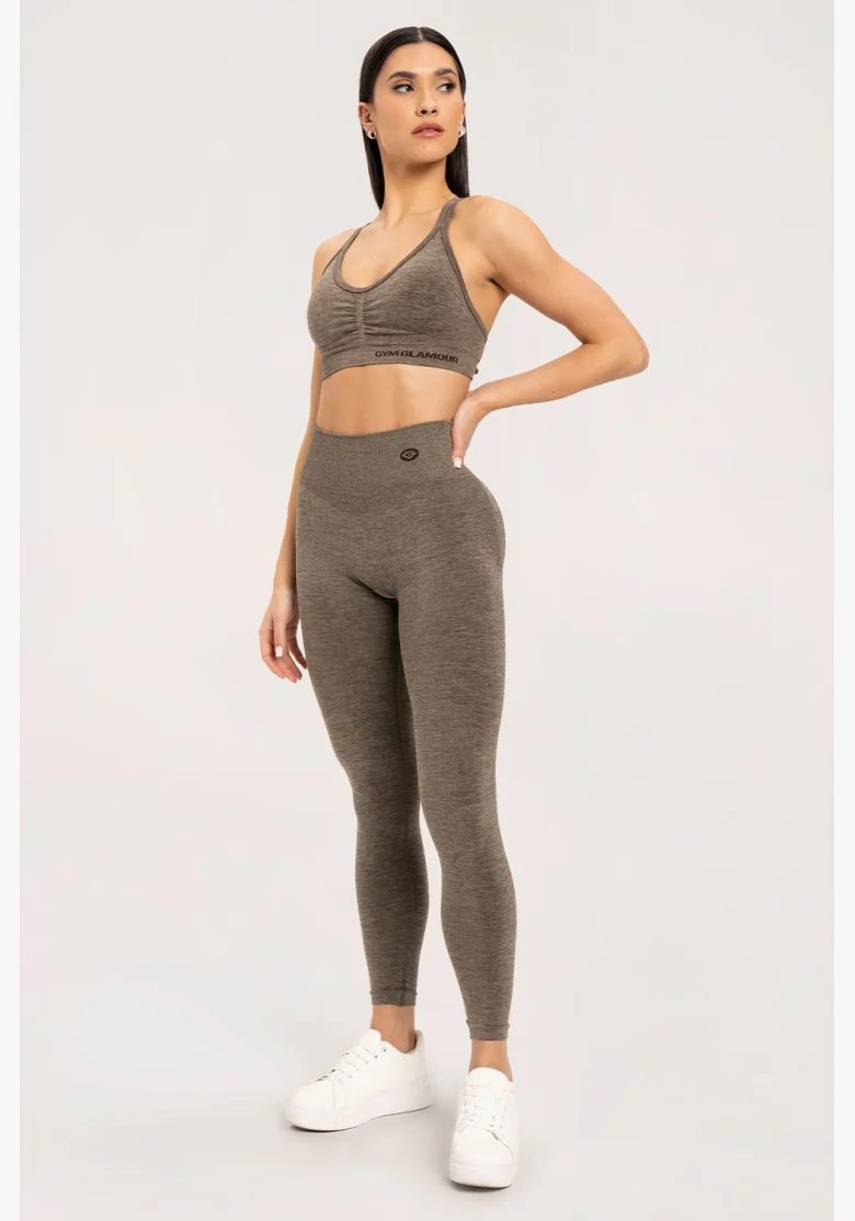 Gym Glamour Leggings seamless push up dark espresso • Nebshop.it