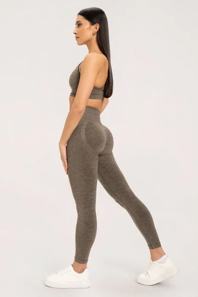 Gym Glamour Leggings seamless push up dark espresso • Nebshop.it