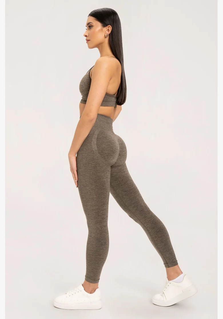 Gym Glamour Leggings seamless push up dark espresso • Nebshop.it