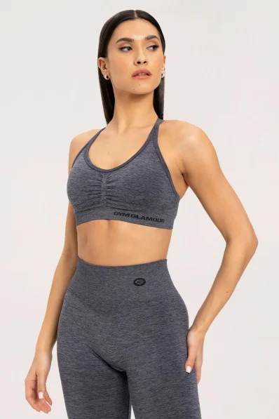 Gym Glamour Bra seamless grigio scuro • Nebshop.it