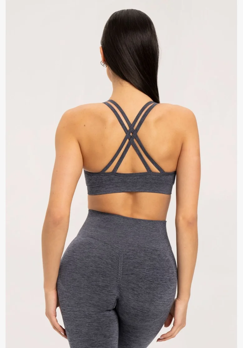 Gym Glamour Bra seamless grigio scuro • Nebshop.it