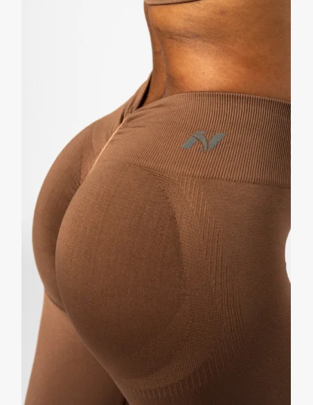 NEBBIA • NEBBIA Leggings seamless con vita alta MAXIMUM PUSH-UP marroni • Nebshop.it