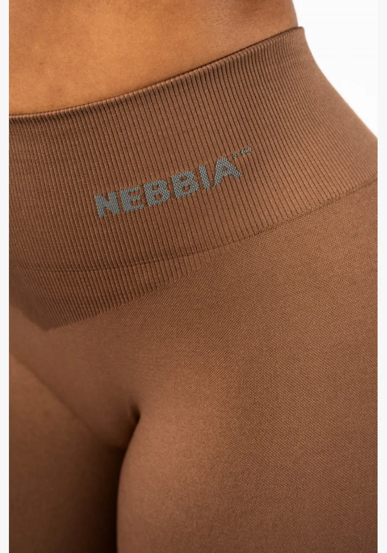 NEBBIA • NEBBIA Leggings seamless con vita alta MAXIMUM PUSH-UP marroni • Nebshop.it