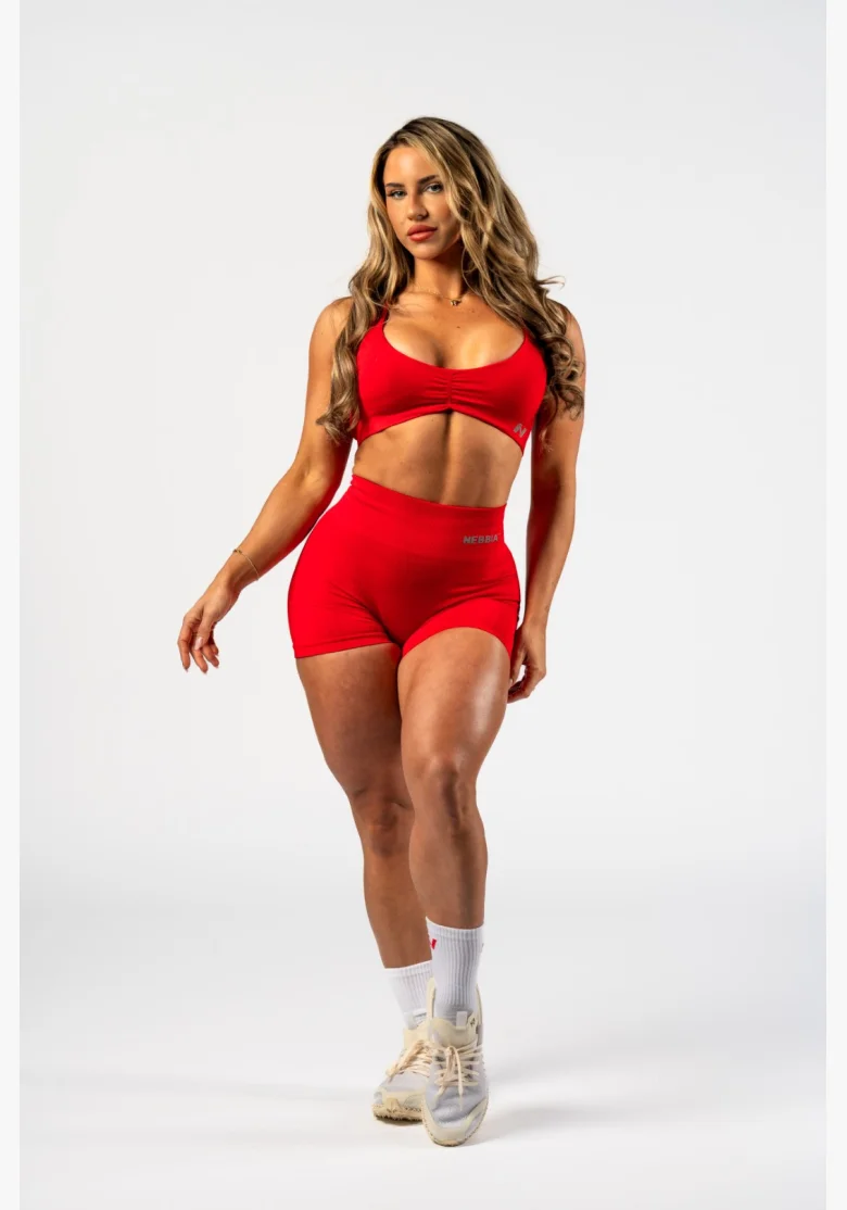NEBBIA • NEBBIA Shorts senza cuciture push-up a vita alta TOTALLY SEAMLESS rossi • Nebshop.it
