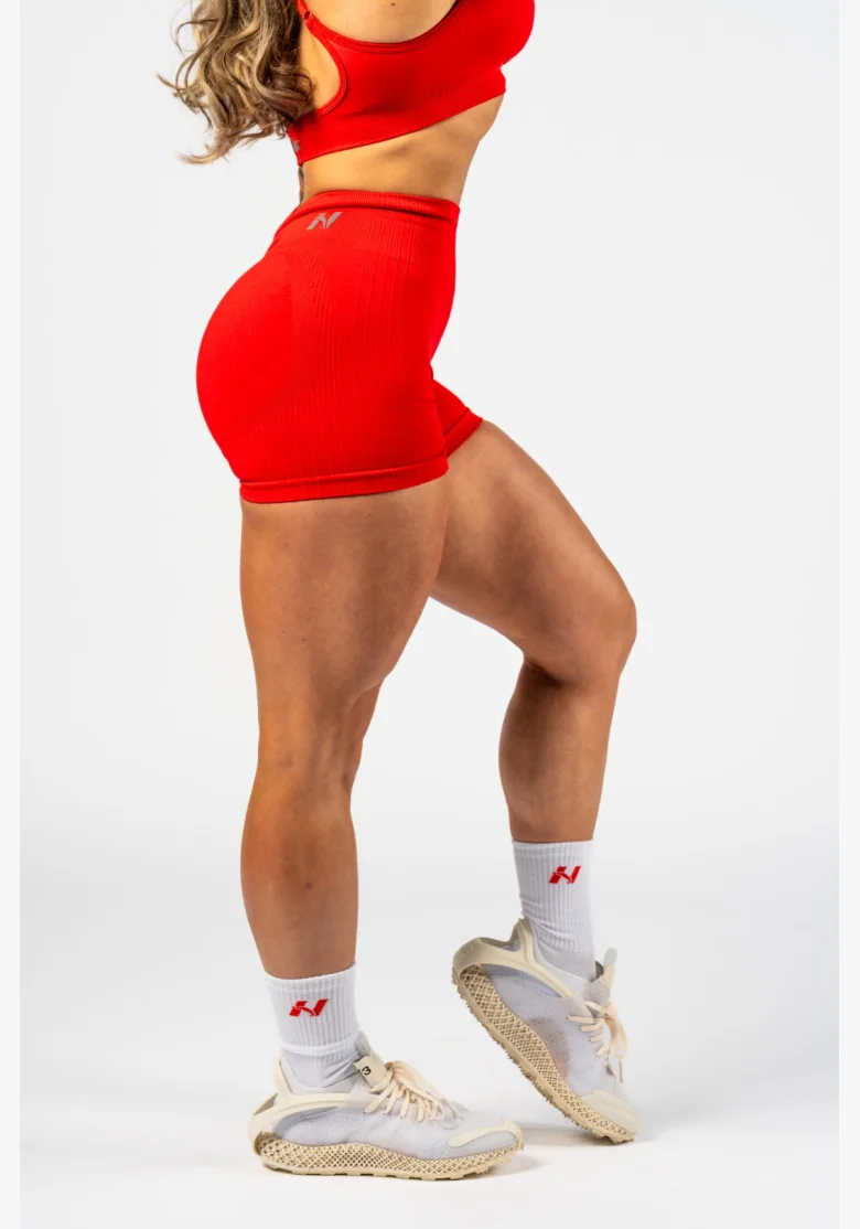 NEBBIA • NEBBIA Shorts senza cuciture push-up a vita alta TOTALLY SEAMLESS rossi • Nebshop.it