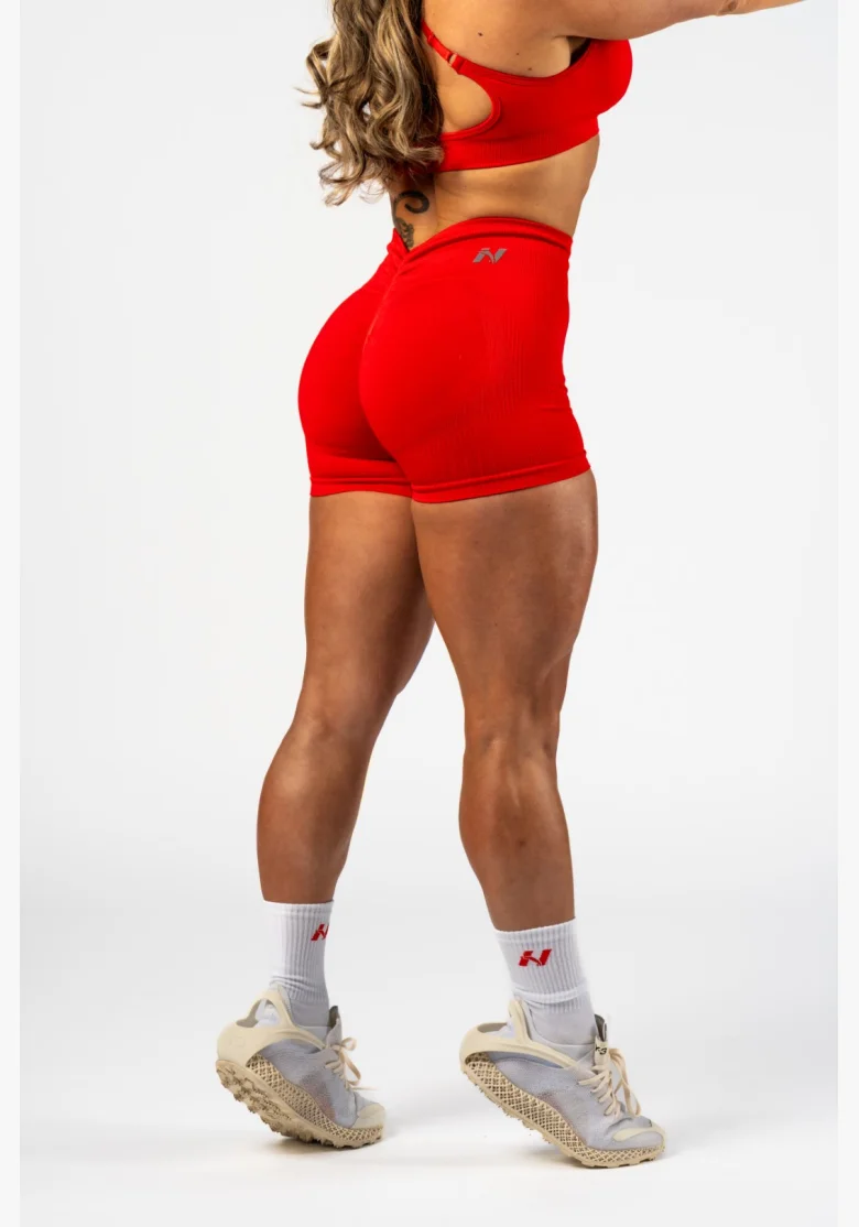 NEBBIA • NEBBIA Shorts senza cuciture push-up a vita alta TOTALLY SEAMLESS rossi • Nebshop.it