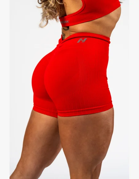 NEBBIA • NEBBIA Shorts senza cuciture push-up a vita alta TOTALLY SEAMLESS rossi • Nebshop.it