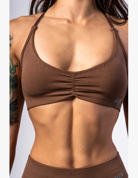 NEBBIA • NEBBIA Top sportivo con supporto medio TOTALLY SEAMLESS marrone • Nebshop.cz